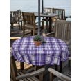 thumbnail image 2 of Outdoor Tablecloths with Umbrella Hole & Zipper, Purple Plaid Round Tablecloth 54 Inch, Modern Art Checkered Farmhouse Waterproof Table Cloth, Patio/Pool/Picnic Table Covers, 2 of 8
