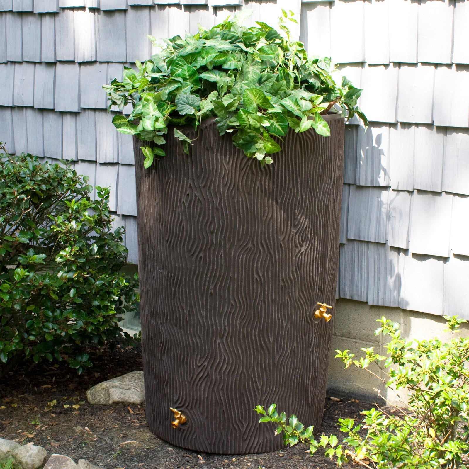 Good Ideas Impressions Bark 50 Gallon Rain Saver - Terra Cotta