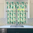 thumbnail image 3 of Cute Cactus Succulent Kitchen Curtain Set, 3PCS 27.5x36in Polyester Valance and Tier Panels, Botanical Window Drapes, 3 of 6