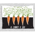 thumbnail image 1 of Vegetable Tapestry, Carrot Roots Growing Bedding Plants Farm Food Ecology Theme and Quote, Wall Hanging for Bedroom Living Room Dorm Decor, 80W X 60L Inches, Black Green Orange, by Ambesonne, 1 of 2