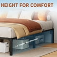 thumbnail image 4 of King size heavy-duty metal marco de cama - 14-pulgada negra platform con iron slat support, 800lbs capacity, 4 of 5