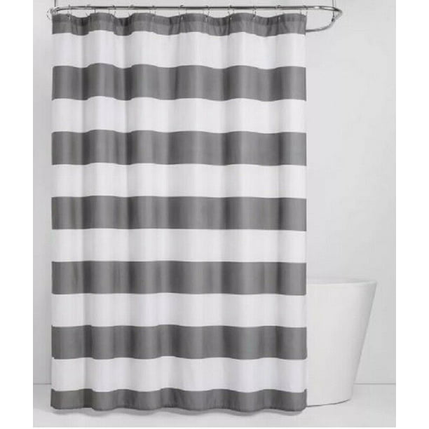Room Essentials Fabric Striped Shower Curtain Gray - Walmart.com ...