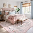 thumbnail image 2 of Lahome Decor 8'x10' Area Rug, Floral Washable Rugs for Living Room, Non Slip Soft Ultra-Thin Indoor Decor Elegant Carpet Vintage Flower Rug Indoor for Bedroom Dining Room Pink, 2 of 11