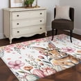 thumbnail image 3 of Easter Area Rugs 2.7'x5', Washable Small Throw Rugs for Kitchen Bedroom, Spring Cute Rabbit Eggs Botanical Flowers Rose Indoor Outdoor Rug Non-Slip Low Pile Carpet Runner Reversible Floor Mats, 3 of 8