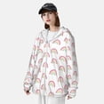 thumbnail image 3 of Daiia Rainbow UPF 50+ Sun Protection Hoodie Jacket Lightweight Long Sleeve Sun Shirt for Women Men with Pocket Hiking Outdoor-Large, 3 of 7