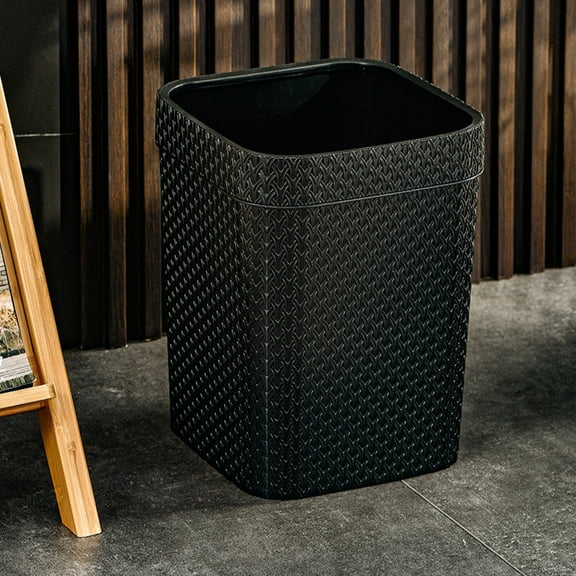 Gnmfd Plastic Trash Can Large Capacity Slim Garbage Bin Lidless Opening For Easy Waste Disposal Space Saving For Bathroom Kitchen Bedroom Office Home Organization Modern Home Decor