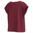 thumbnail image 2 of Blusa George para Mujer con Cuello Redondo, Manga Corta con Cortes Vino Talla M, 2 of 4