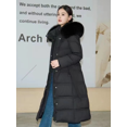 thumbnail image 4 of Abrigos largos de plumón para invierno, nuevas prendas de abrigo ajustadas con cinturón, chaquetas de plumón de lujo de alta gama con cuello de piel de zorro Parker, gruesas y cálidas para la nieve pa, 4 of 5