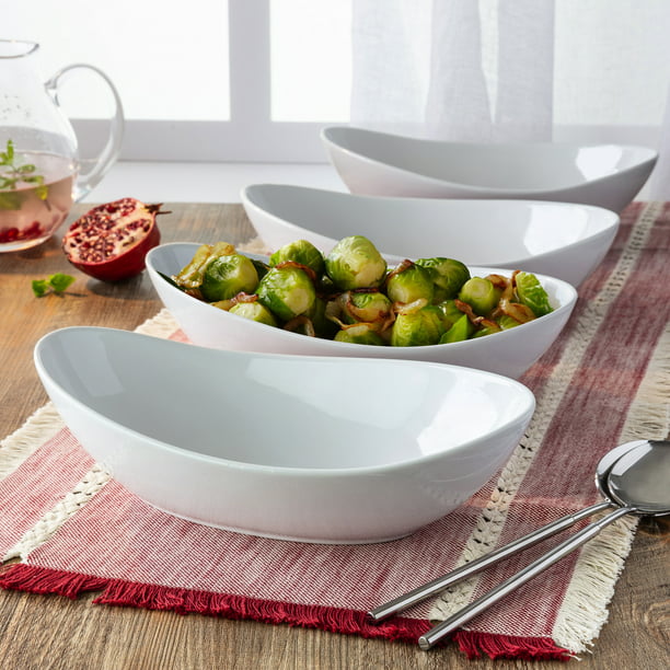 To expose before Painkiller Better Homes & Gardens Oval Serve Bowls, White, Set of 4 - Walmart.com