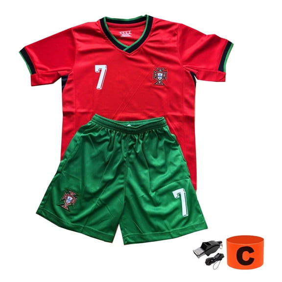 Mens Soccer Jersey EURO-2024 Boys Football Uniforms For Ronaldo Fan Shirt Short Sleeves Youths Uniforms PT Home