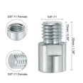thumbnail image 2 of Uxcell 2 piezas adaptador hembra 5/8"-11 a macho 5/8"-11 adaptador de pulidora conexión herramienta de conversión para amoladora angular, 2 of 6