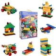 thumbnail image 2 of Bloques de construcción granulares educativos del juguete 1000 PC con colores aleatorios en caja grande azul para el juego del niño, 2 of 5