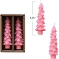 thumbnail image 3 of Creative Co-Op Unscented Textured Tree Shaped Taper Candles in Box, Pink, Set of 2, 3 of 3