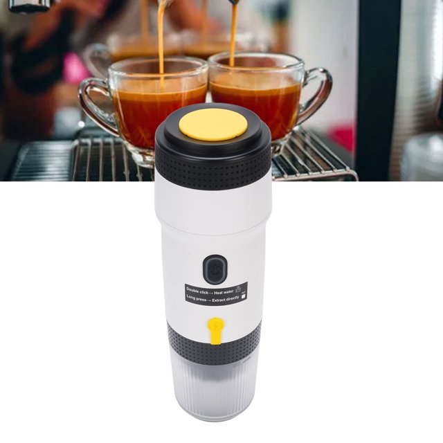 Portable Coffee Machine, Self Heating Electric Travel Coffee Maker, Compatible with Ground Coffee & Capsules, Ideal for Car, Camping, Office, Great Gift for Coffee Lovers