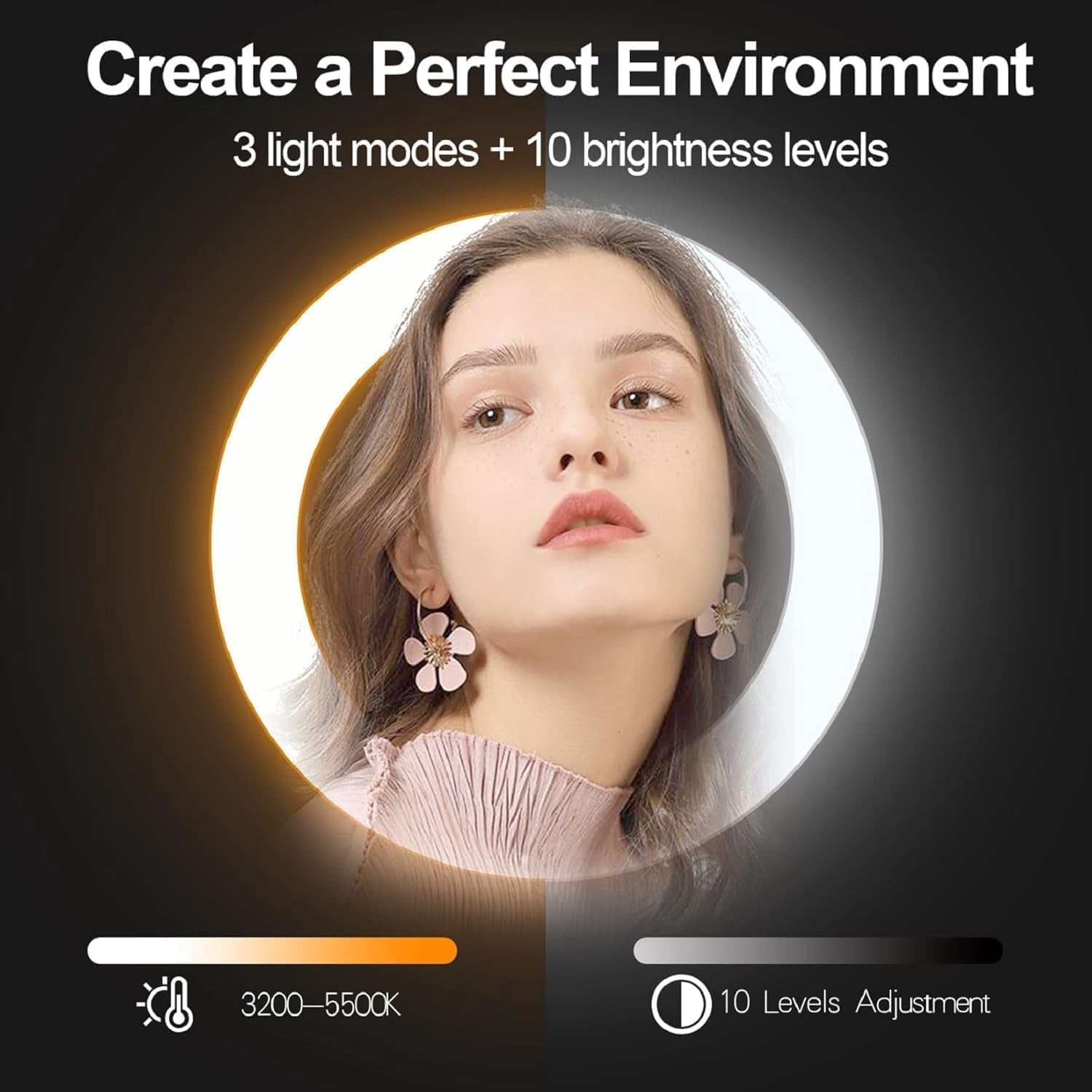 EMART 12" Ring Light with 55" Extendable Tripod Stands and Phone Holder for Selfie Camera Photography, Make-up, YouTube, Vlog, Live Streaming