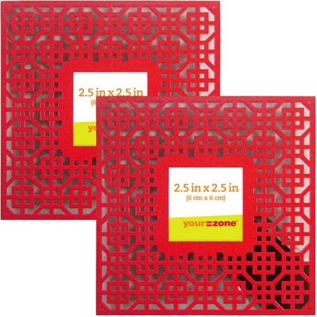 your zone 2.5x2.5 geometric picture frame, red, set of 2