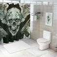 thumbnail image 7 of Orinice Skull Wings Guns Bathroom Decor Set with Hooks, Colorful Luxurious Graphic Print Polyester Fabric Shower Curtain for Bathroom Decoration, Waterproof and Easy to Install 36x72, 7 of 7