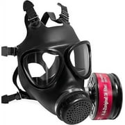 Full Face Respirator Mask with 40mm Activated Carbon Filters, Full Face Gas Mask Survival for Asbestos, Chemical, Gas, Welding, Fume and Cosmlay