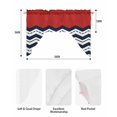 thumbnail image 6 of Swag Curtain Valances Red Navy Blue Waves Swag Valances for Kitchen Windows Chevron Stripe Window Treatment Curtains Drapes for Kitchen Bedroom Living Room Bathroom Over Sink 56"x36", 6 of 6