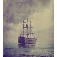 thumbnail image 3 of Ambesonne Nautical Duvet Cover Set, Old Pirate Ship in Sea, 2-Calking, Plum Tan, 3 of 7