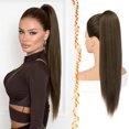 thumbnail image 1 of Yanonmyfd Black Straight Drawstring Ponytail Extension - 28 Inch Long Straight Drawstring Ponytail Extension Natural Looking Fluffy Soft Synthetic Cheer Posh Pony Tails Hairpieces Daily Party, 1 of 38