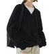 thumbnail image 2 of Suéteres de Punto Grueso con Cuello en V para Mujer, Estilo Casual, Cálidos y con Cuello. Negro S, 2 of 9