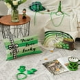 thumbnail image 3 of Happy ST Patricks Day Lucky Charm Blessed Hat Clover Stripes Throw Pillow Covers, 20 x 12 Inch Buffalo Plaid Bow Shamrocks Decoration for Sofa Couch Set of 4, 3 of 6