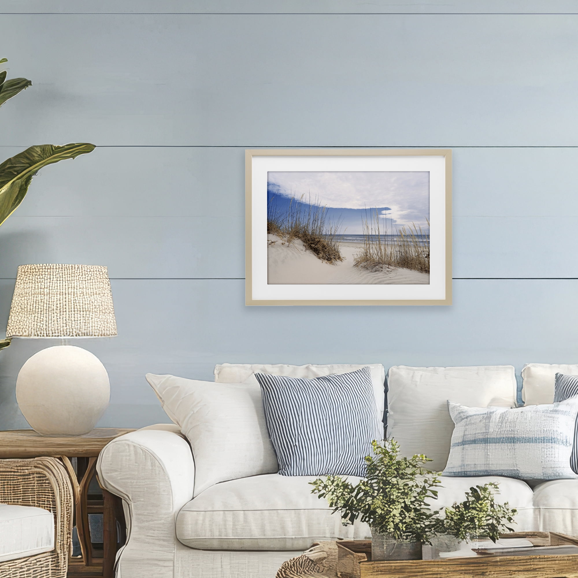 Stupell Industries Sea Oats Along Sandy Dunes Birch Framed Print Under Glass, design by Natalie Carpentieri