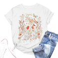 thumbnail image 1 of T-Shirt à Manches Courtes Imprimé Floral pour Femmes, Col Rond, Manches Longues Épaisses, T-Shirt Décontracté pour Femmes, 1 of 3
