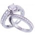 Cut Diamond Ring Band - 14k White Gold Round Cut Diamond Engagement Ring And Band Art Deco Antique Style 1.45ctw