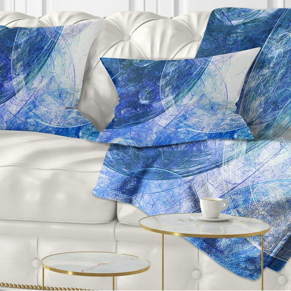 Designart Light Blue Swirling Clouds - Abstract Throw Pillow - 12x20