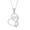 thumbnail image 2 of Rosec Jewels Certified Moissanite Infinity Heart Necklace - Interlock Necklace - with Chain - D-VS1 Grade - Gift for Valentines, 14K White Gold, 2 of 6