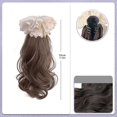 thumbnail image 3 of Elegant Ponytail Hair Extensions with Clip Hair Tie for Music Festival Curly Hair Extensions Claw Brown Black Ponytail dark brown, 3 of 4