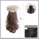 thumbnail image 3 of Elegant Ponytail Hair Extensions with Clip Hair Tie for Music Festival Curly Hair Extensions Claw Brown Black Ponytail dark brown, 3 of 4