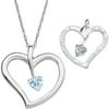Personalized Granddaughter's Birthstone Sterling Silver Heart Pendant, 20"
