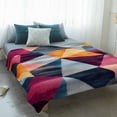 thumbnail image 4 of Colorful Geometric Blanket Soft Cozy Warm Twin Blanket for Bed, Plush Fuzzy Flannel Fleece Blankets for Sofa, Rhombus Abstract Impressionist Throw Blankets for Couch, Gifts for Men, 60"x80", 4 of 9