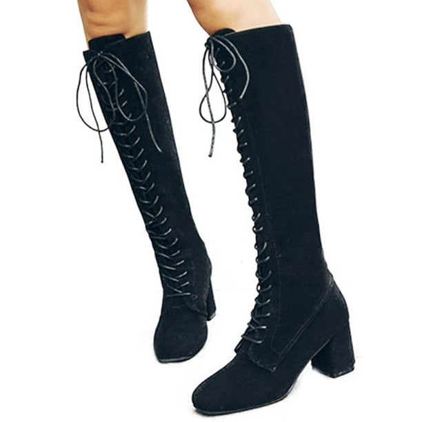 stretch block heel bootie