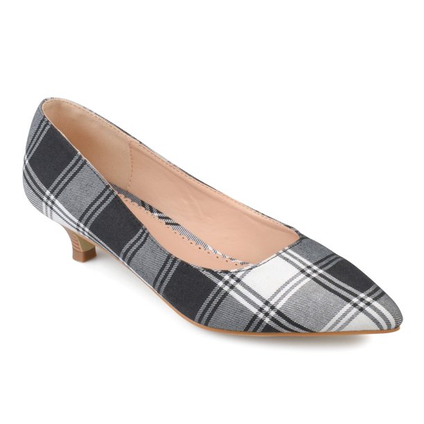 tartan plaid kitten heels
