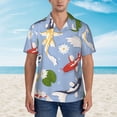 thumbnail image 4 of Daiia Colorful Koi Fish Hawaiian Shirt for Men Gentle Cotton Regular Short Sleeve Casual-3X-Large, 4 of 9