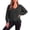 01 Black, variant on Fewfanhot Sweaters for Women Oversized Long Sleeve V Neck Ripped Cozy Warm Knitted Winter Pullover Sweaters