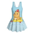thumbnail image 4 of Uourmeti Cartoon Capybara & Apple Print Skirted One-Piece Swimsuit for Girls - Quick Dry, Stretchy Swim Dress for Beach & Pool Vacations, 4 of 8