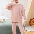 thumbnail image 3 of Miutii Kids Girls Cotton Flannel Clothing Outfits Long Sleeve Tops Pants Set Winter Thick Warm Casual Homewear Pink 9-10, 3 of 7