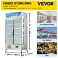 thumbnail image 4 of VEVOR  Commercial Merchandiser Refrigerators 20.3 cu ft 2-Glass Doors, Gold, 4 of 9
