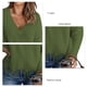 thumbnail image 5 of Suéter de punto de manga larga con cuello en V para mujer, suéter holgado informal a la moda para otoño e invierno con hombros descubiertos, suéter OD verde L, 5 of 6