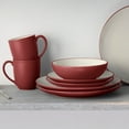 Noritake Colorwave Raspberry 16-Piece Coupe Dinnerware Set, Service for ...