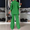 thumbnail image 6 of MNCEKFOD Two Piece Pants Set for Women Lapel Long Sleeve Casual Fall Loose Fit Jacket And Wide Leg With Pockets Classic Fit Pants Suit Green XL, 6 of 7