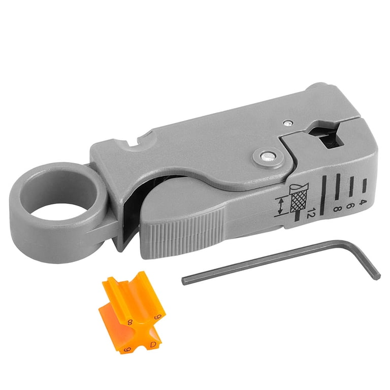 CableWholesale Coaxial Cable Stripper Tool - Works With RG58, RG59, RG6 For Easy, Clean Outer Jacket Removal
