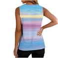 thumbnail image 5 of Enjoytime Womens Summer Tops Striped V-Neck Sleeveless Tank Top Boho Beach Vacation Casual Plus Size Shirts, 5 of 6