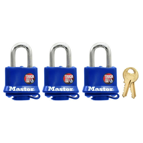 Cabinet Lock and More Thermoplastic Covered Laminated Steel Padlock with Hasp Master Lock Padlock Best Used as a Gate Lock Shed Lock Key Lock 