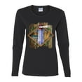 thumbnail image 2 of Wild Bobby, Living Life In The Sun Surfboards Sunsets Lighthouse Pop Culture Womens Graphic Long Sleeve T-Shirt, Black, Large, 2 of 3